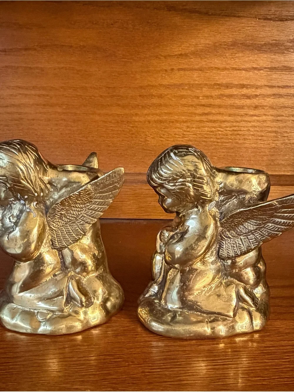 Brass Cherub Candleholders